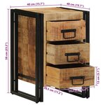 Table de chevet vidaXL 40x35x50 cm en bois de manguier massif