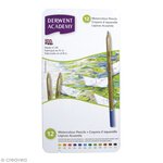 Crayon de couleur aquarellable Derwent Academy 12 pièces