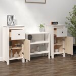 vidaXL Buffets 2 Pièces blanc 40x35x80 cm bois massif de pin
