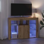 vidaXL Meuble TV LED d'Angle Chêne artisanal 108 x 40 x 68 cm