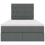 vidaXL Lit de Rangement Gris foncé 120 x 200 cm Cuir synthétique