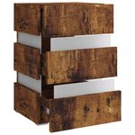 vidaXL Table de chevet à LED chêne fumé 45x35x67 cm bois d'ingénierie