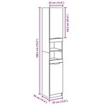 vidaXL Armoire de bain chêne artisanal 32x34x188 5cm bois d'ingénierie