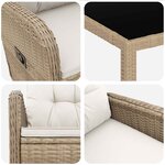 vidaXL Ensemble de repas extérieur 5 Pièces Beige et blanc crème