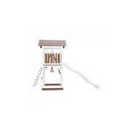 AXI Beach Tower avec Balancoire Double Marron Blanc Toboggan Blanc