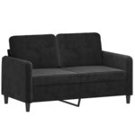 vidaXL Ensemble de canapés 3 Pièces avec coussins noir velours