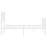 vidaXL Cadre de lit métal sans matelas et pied de lit blanc 140x190 cm