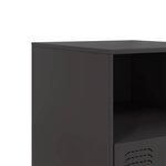 vidaXL Table de chevet noir 34 5x39x44 cm acier