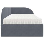 vidaXL Cadre de lit d'angle avec matelas 2 Pièces Gris Velours