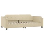 vidaXL Lit de jour avec gigogne et tiroirs crème 90x200 cm tissu