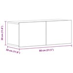vidaXL Meubles TV 2 Pièces Chêne noir 80 x 30 x 30 cm Bois d'ingénierie