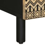 vidaXL Table basse noir 80x54x40 cm bois massif de manguier brut