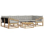 vidaXL Ensemble de canapés d'extérieur 7 Pièces Blanc et gris clair