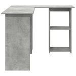 vidaXL Bureau gris béton Gris béton Panneau de particules Bureau d'ordi