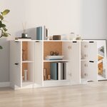vidaXL Buffets 3 Pièces Blanc Bois d'ingénierie