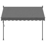 vidaXL Auvent rétractable anthracite 250x150 m tissu et acier