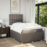 vidaXL Sommier à lattes de lit avec matelas taupe 120x190 cm tissu