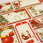 8 étiquettes cadeaux autocollantes - Père Noël traditionnel