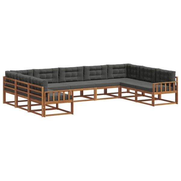 vidaXL Ensemble de canapés d'extérieur 9 Pièces Naturel et Anthracite