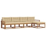 vidaXL Ensemble de canapés d'extérieur 5 pc Naturel et Beige