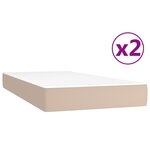 vidaXL Sommier à lattes de lit avec matelas Cappuccino 200x200 cm