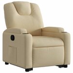 vidaXL Fauteuil inclinable Crème Tissu