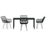vidaXL Ensemble de Salle à Manger de Jardin 5 Pièces Noir Poly Rotin