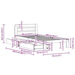 vidaXL Cadre de lit sans matelas blanc 90x200 cm bois de pin massif
