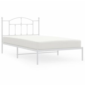 vidaXL Cadre de lit métal sans matelas et tête de lit blanc 107x203 cm