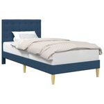 vidaXL Cadre de lit avec tête de lit Bleu 100 x 200 cm Tissu