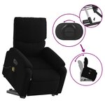 vidaXL Fauteuil inclinable de massage électrique Noir Tissu