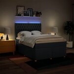vidaXL Sommier à lattes de lit avec matelas Bleu 140x190 cm Tissu