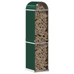 vidaXL Porte-bûches vert 40x45x170 cm acier galvanisé