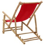 vidaXL Chaise de terrasse Bambou et toile Rouge