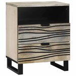 vidaXL Cabinet de chevet avec tiroir Blanc et noir 50 x 33 x 60 cm