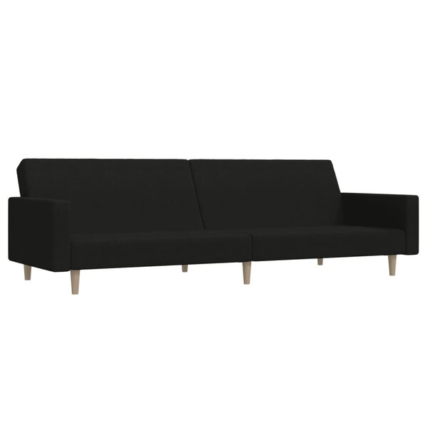 vidaXL Canapé-lit à 2 places noir tissu