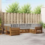 vidaXL Ensemble de canapés d'extérieur 6 Pièces Gris Naturel et Clair