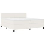 vidaXL Lit à ressorts avec tête de lit Crème et Blanc 200 x 200 cm