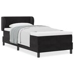 Lit avec sommier tapissier vidaXL et matelas noir 100x200 cm en velours