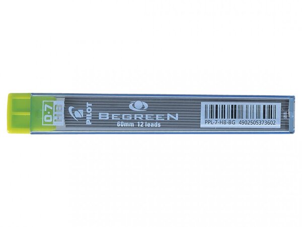 Etui de 12 mines BEGREEN Qualité très résistante 0 7 mm HB x 10 PILOT