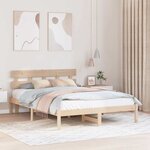 vidaXL Cadre de lit avec tête de lit 140x200 cm en bois massif de pin
