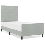 vidaXL Cadre de lit avec tête de lit Gris clair 90 x 200 cm Velours