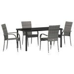 vidaXL Ensemble de salle à manger pour jardin 5 Pièces Gris Poly rotin