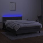 vidaXL Sommier à lattes de lit et matelas et LED Gris foncé 140x190 cm