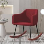 Vidaxl chaise à bascule rouge bordeaux velours