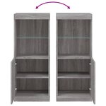vidaXL Buffet avec lumières LED sonoma gris 41x37x100 cm