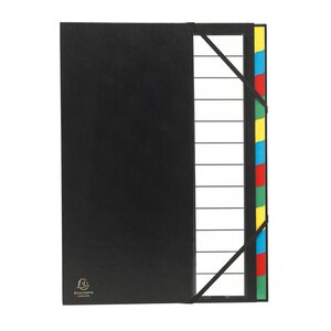 Trieur Rigide Ordonator Dos Extensible 12 Compartiments - Noir - X 6 - Exacompta