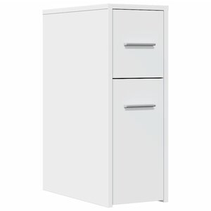 vidaXL Armoire de salle de bain étroite avec roulettes blanc