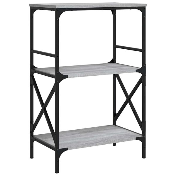 vidaXL Bibliothèque à 3 niveaux sonoma gris 59x35x90 5 cm