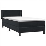 vidaXL Sommier à lattes de lit avec matelas noir 90x220 cm velours